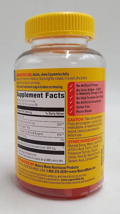 Nature Made CoQ10 200mg per serving Gummies Mango Flavor - 60 ct EXP 01/2028