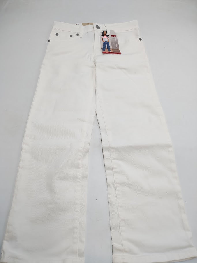 Levi's Girls' Wide Leg Stretch Jeans - Bright White 7