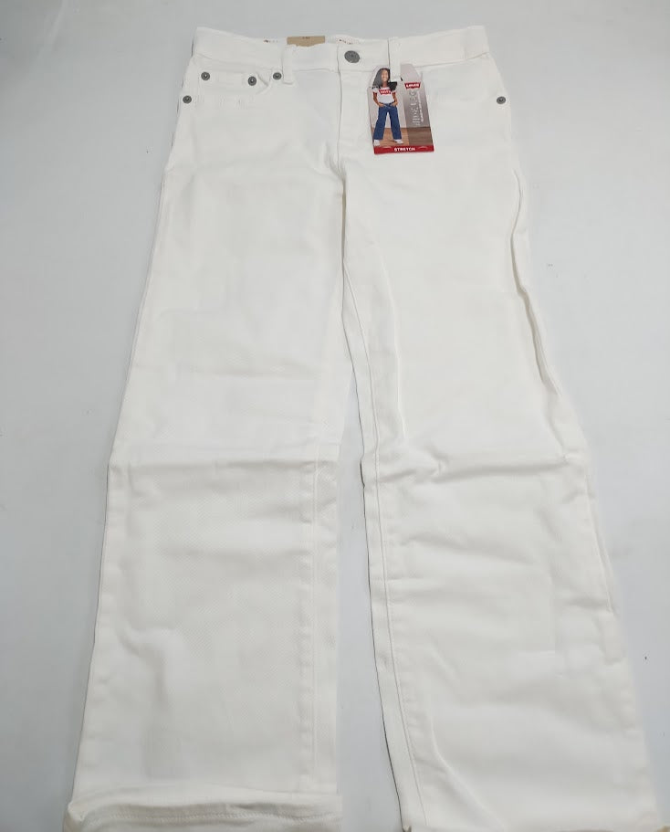 Levi's Girls' Wide Leg Stretch Jeans - Bright White 10