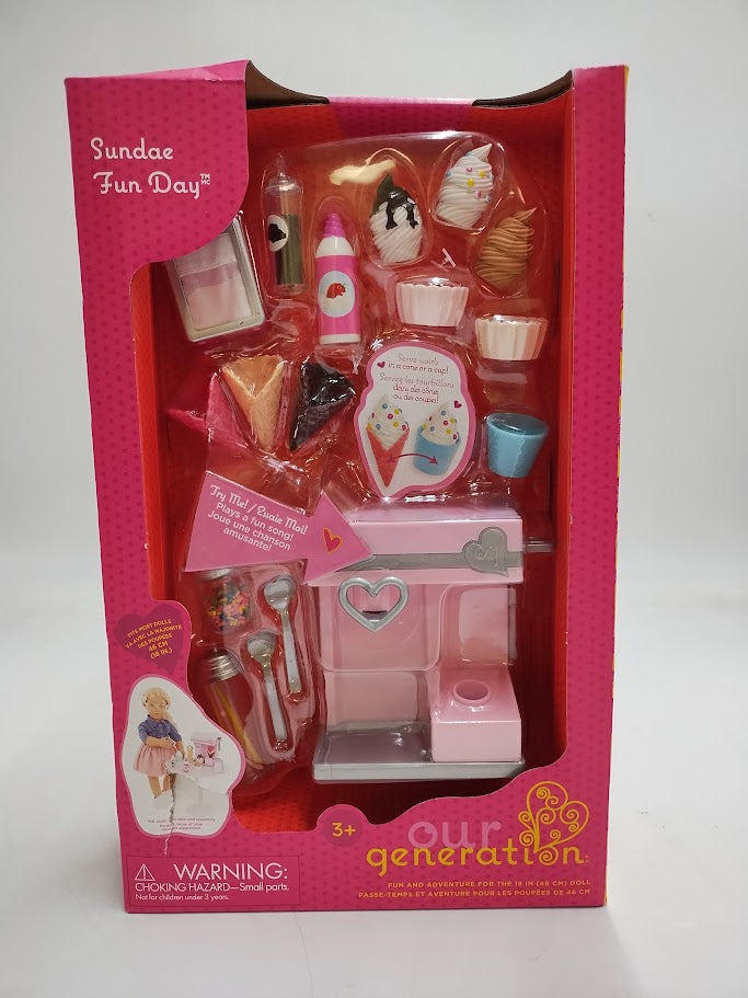 Our Generation Sundae Fun Day Ice Cream Machine Acce Set for 18" Dolls SEE DETAILS
