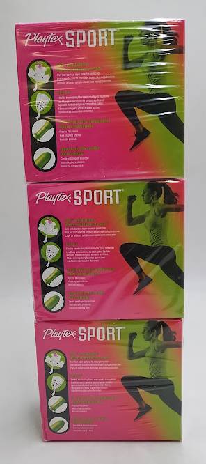 LOT OF 3!! Playtex Sport Tampons - Plastic - Unscented - Super - 36ct