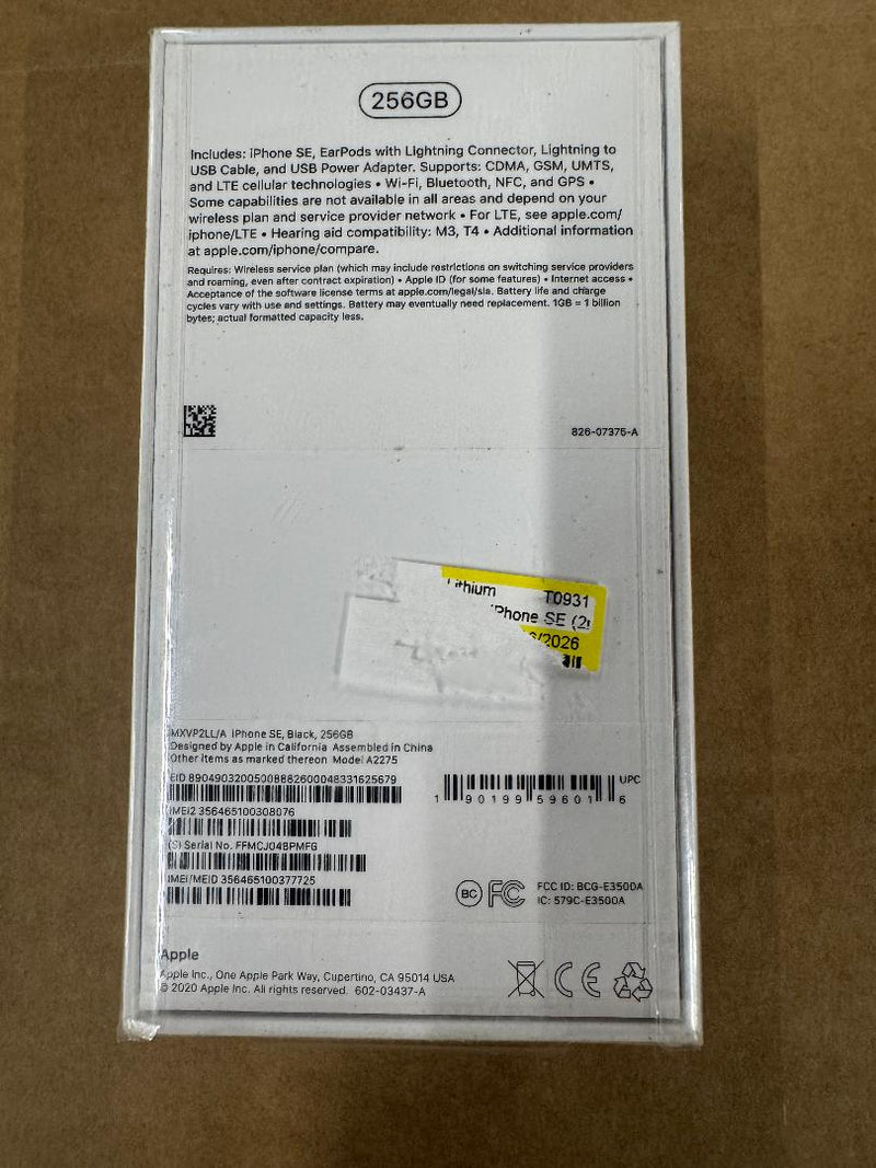Apple iPhone SE (2nd generation) (256GB) - Black FLEX POLICY