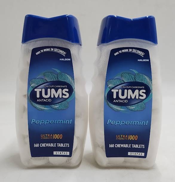 LOT OF 2 Tums Ultra Strength Mint Antacid Chewable Tablets 160ct EXP 01/2029