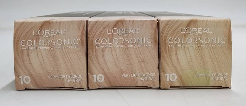 LOT OF 3 L'Oreal Paris Colorsonic Permanent Color Cartridge VeryLightBlondeNat10