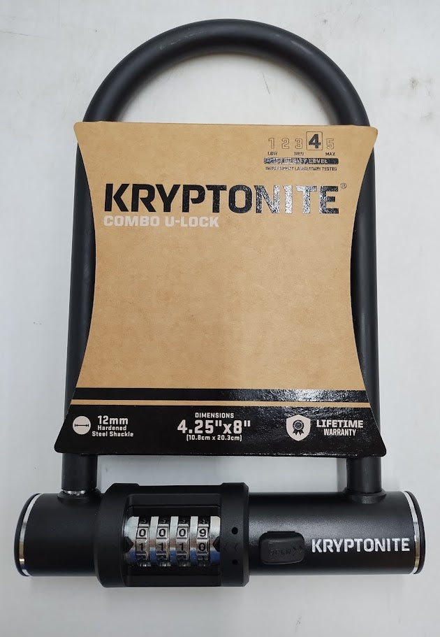 Kryptonite Combination U-Lock - Black: Secure Bike Lock, U-Locks Type