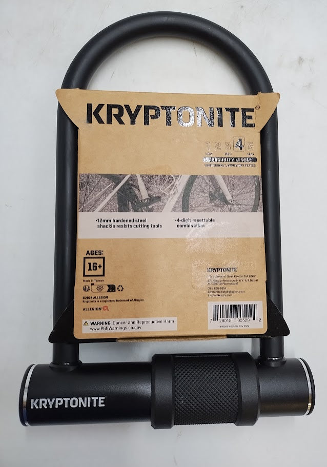Kryptonite Combination U-Lock - Black: Secure Bike Lock, U-Locks Type