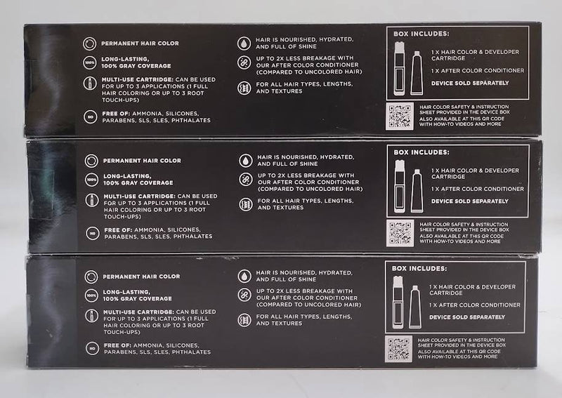 LOT OF 3 L'Oreal Paris Colorsonic Permanent Hair Color Cartridge Soft Black 2AA