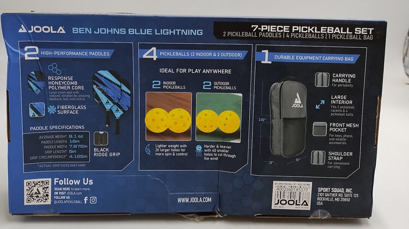 Joola Ben Johns Blue Lightning Pickleball Paddle Set SEE DETAILS