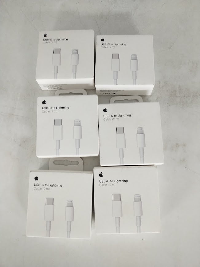 LOT OF 6 Apple USB-C to Lightning Cable (2 m)