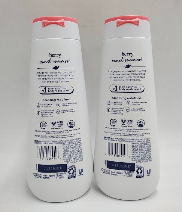 LOT OF 2!! Dove Beauty Limited Edition Body Wash - Strawberry & Kiwi