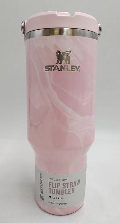 Stanley 40 oz Stainless Steel Ice Flow Flip Straw Pink Amethyst READ DESCRIPTION