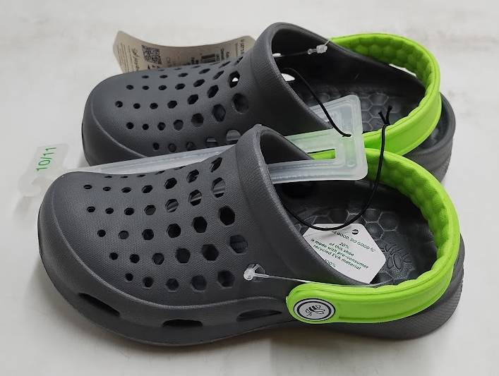 Toddler Harper Slip-On Clogs - Charcoal/Lime 10-11T