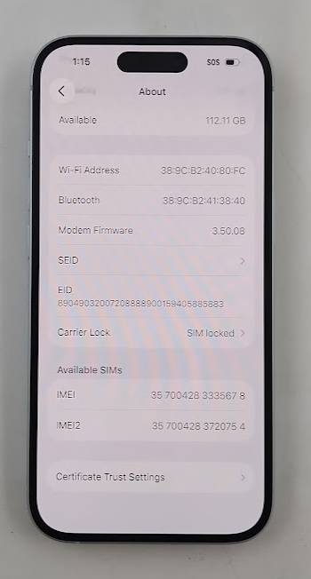 Apple iPhone 15 (128GB) - Blue - RESELLER FLEX - SEE DETAILS