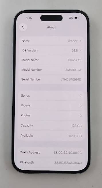 Apple iPhone 15 (128GB) - Blue - RESELLER FLEX - SEE DETAILS