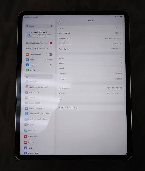 Apple iPad Air (M3) 13 inch Wi-Fi 128GB - Space GrayPRE-OWNED SEE DETAILS