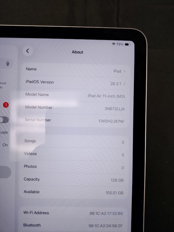 Apple 11-inch iPad Air (M3) Wi-Fi 128GB - Purple **PRE OWNED**