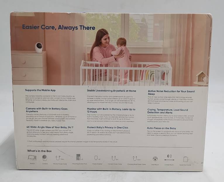 eufy Baby Monitor and Charging Base with 4K Camera - White SEE DETAILS