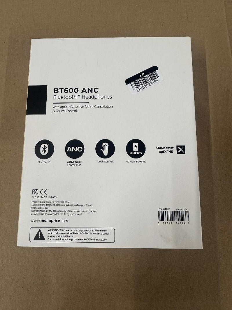 Monoprice BT-600ANC Bluetooth Over Ear Headphones