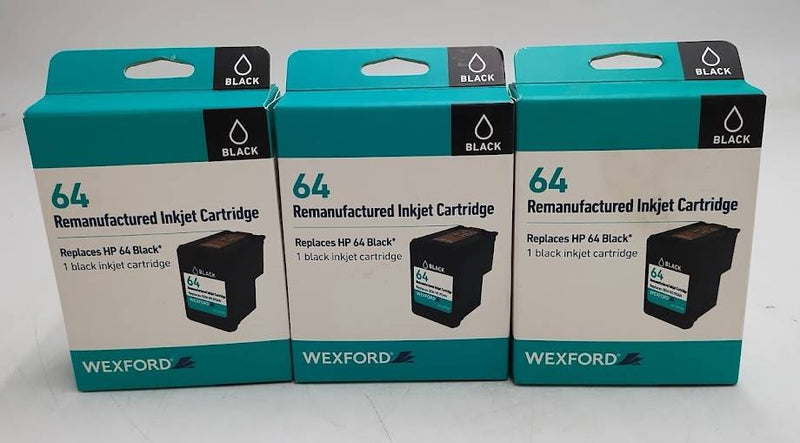 LOT OF 3!!! Wexford 64 Remanufactured Inkjet Cartridge