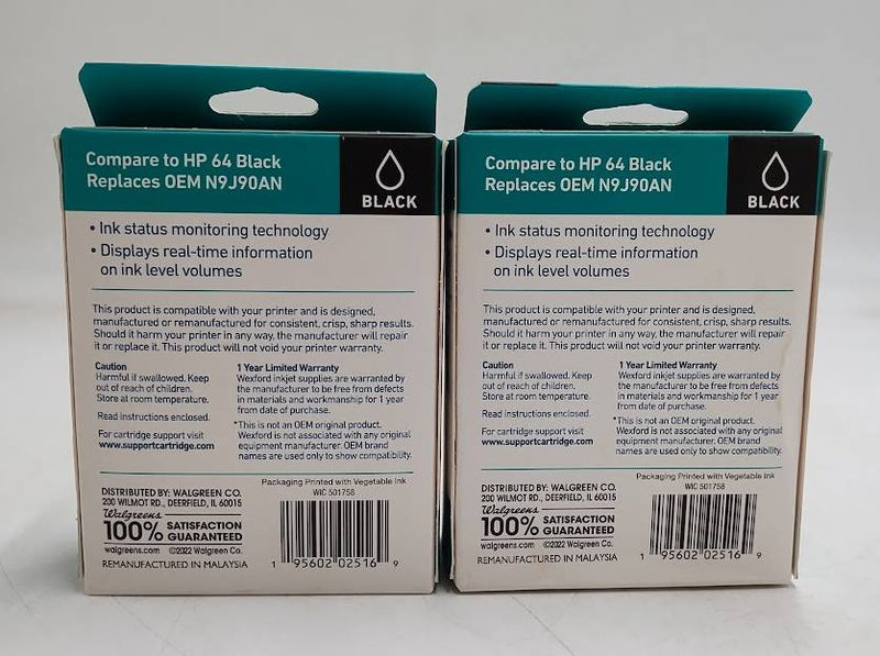 LOT OF 2!!! Wexford 64 Inkjet Cartridge