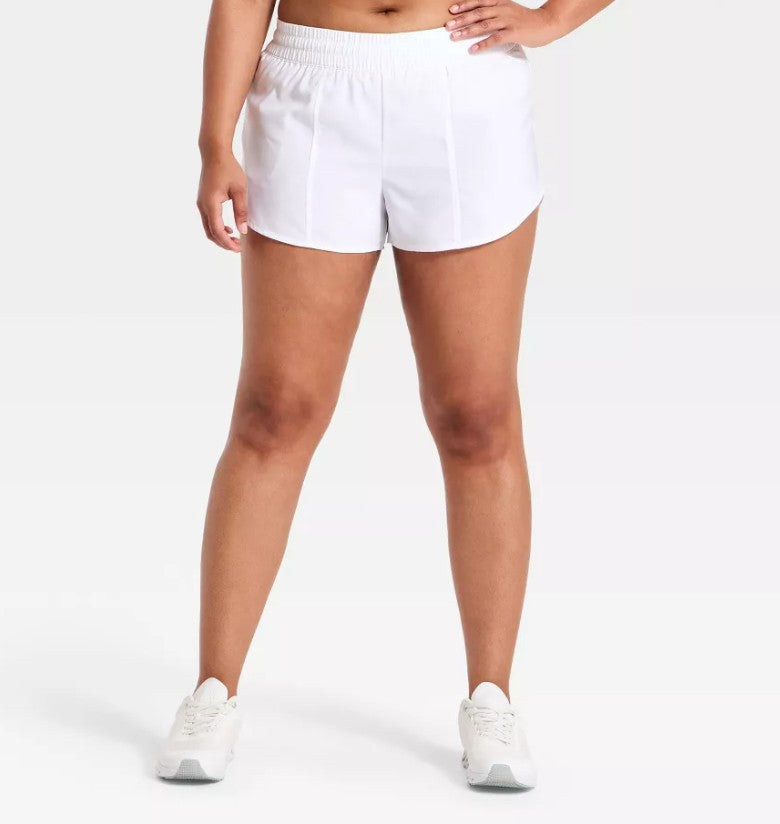 Women's Woven Mid-Rise Run Shorts 3" XXL