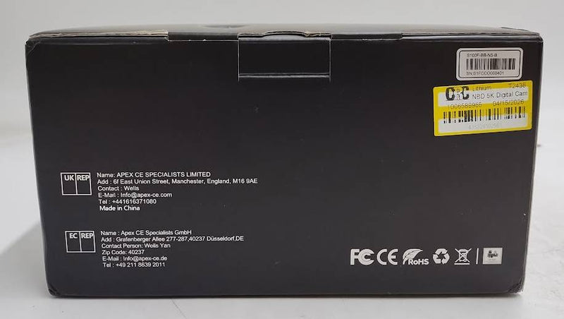 NBD S100F-BB-N5-B 5K Digital Camera 64MP OPEN BOX
