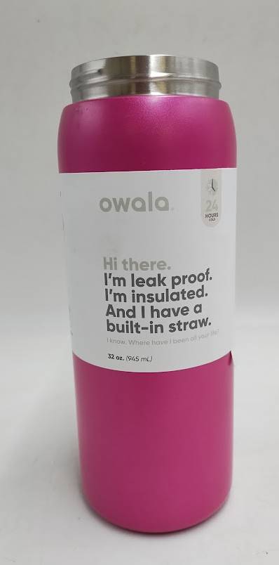 Owala 32oz FreeSip Stainless Steel Bottle - Read My Lips READ NO LID OR STRAW