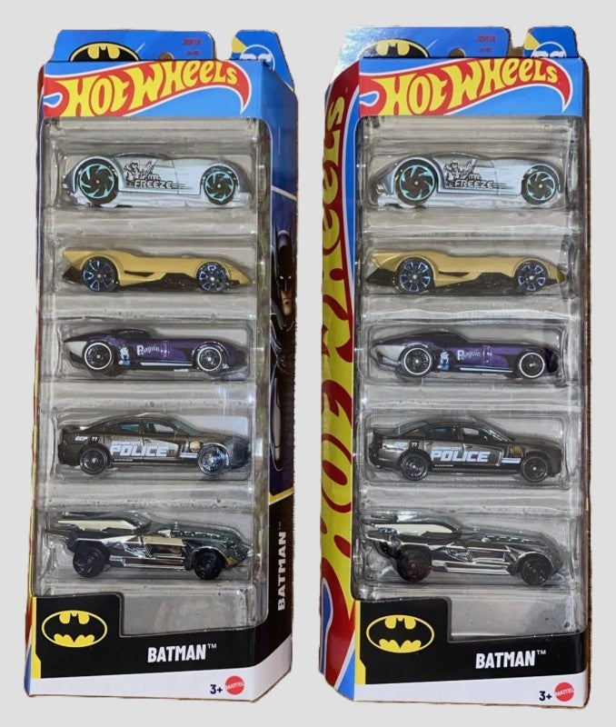 2 PACK!!! Hot Wheels Batman Car Toy Vehicle 1:64 Scale - 5pk
