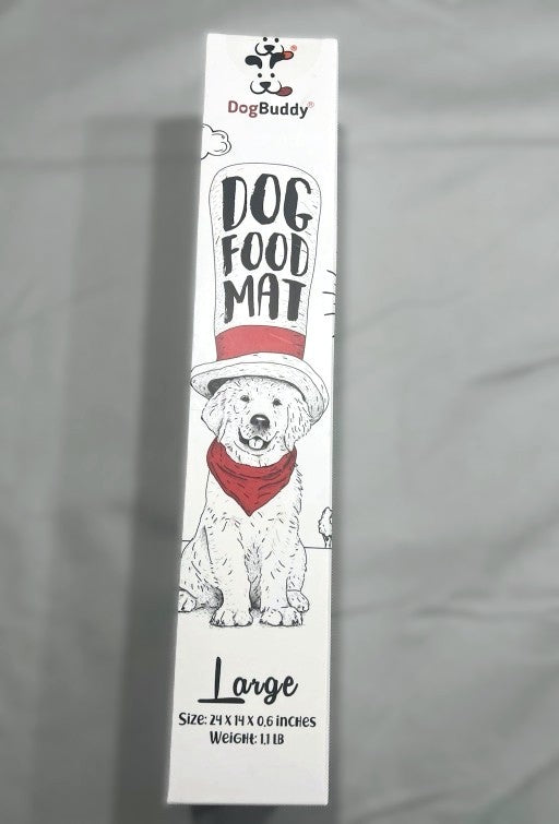 DogBuddy Oval Dog Food Mat, Large, Red 24x14