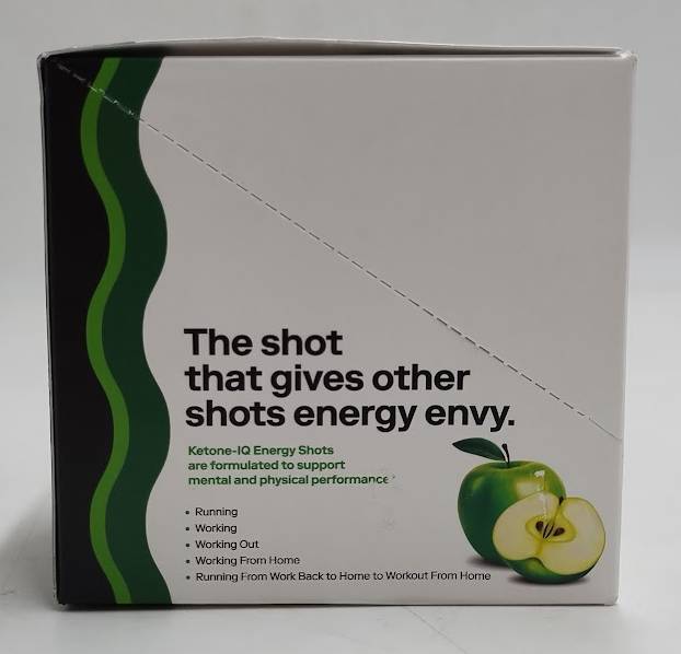 Ketone-IQ Green Apple Caffeine Energy Drinks - 6 Pack Box 2 fl oz EXP 11/20/26