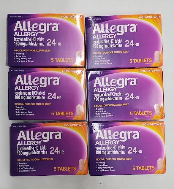 LOT OF 6 Allegra 24 Hour Allergy Relief Medicine Tablets - 5ct EXP 02/2027