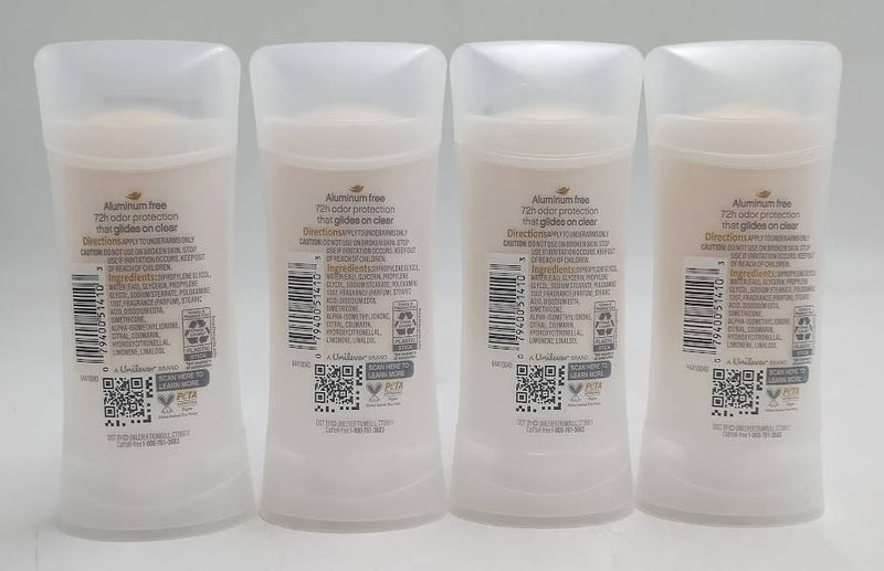 LOT OF 4 Dove Beauty Aluminum Free Deodorant Stick Dragon Fruit & Coconut Cream