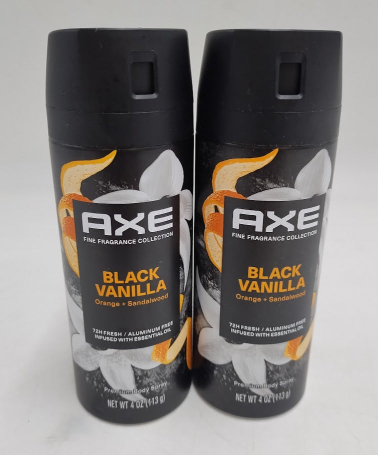 2 PACK Axe Fine Black Vanilla Fragrance Collection - 4oz