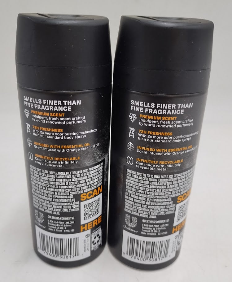 2 PACK Axe Fine Black Vanilla Fragrance Collection - 4oz