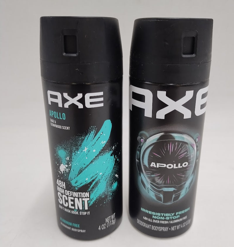 2 PACK AXE Apollo 48-Hour Fresh Deodorant Body Spray - 4oz