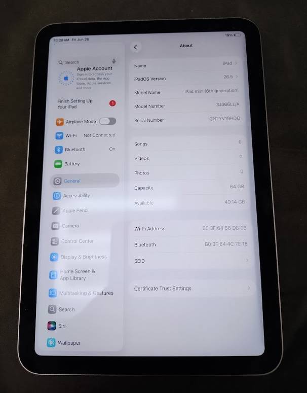 Apple iPad Mini (6th Gen) 64GB - Purple **PRE OWNED**