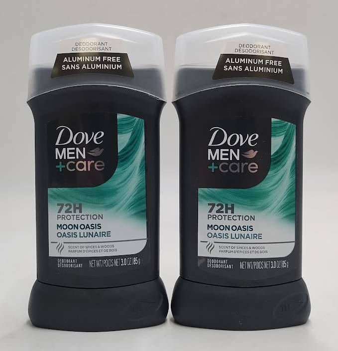 LOT OF 2!! Dove Men+Care Aluminum-Free Deodorant Moon Oasis 3.0 OZ/each