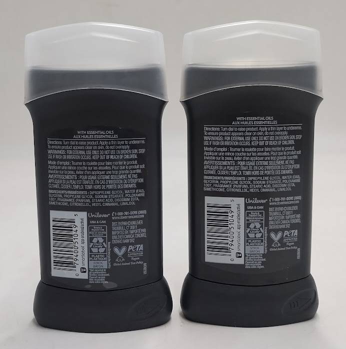 LOT OF 2!! Dove Men+Care Aluminum-Free Deodorant Moon Oasis 3.0 OZ/each