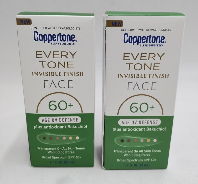 2 PACK Coppertone Age Defense Every Tone Face Sunscreen EXP: 01/27