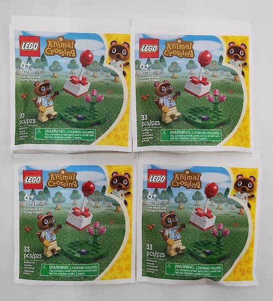 LOT OF 4 LEGO Animal Crossing Tom Nook and Flying Present 30731