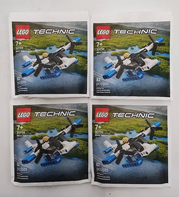 LOT OF 4 LEGO Technic White Seaplane 30736