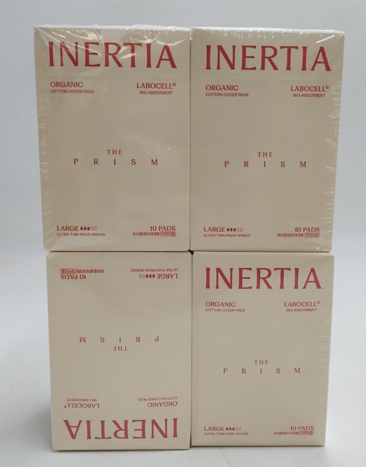 Inertia Prism Organic Cotton Pads Heavy Absorbency Wings 40Ct SIZE L