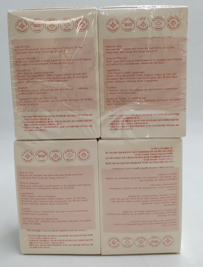 Inertia Prism Organic Cotton Pads Heavy Absorbency Wings 40Ct SIZE L
