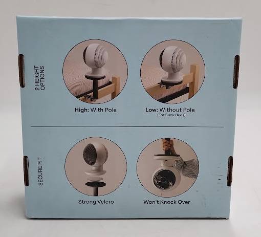 Smallish Fan Caddy Clip-On Fan Storage Shelf Space-Saving Organizer Tray White
