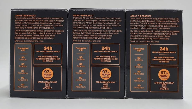 LOT OF 3!!! SheaMoisture Calm & Clearing Bar Soap - African Black Soap - 8oz