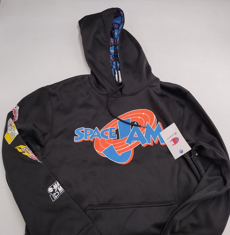 Champion Space Jam Tune Squad Graphic Print Hoodie Black kids Size M