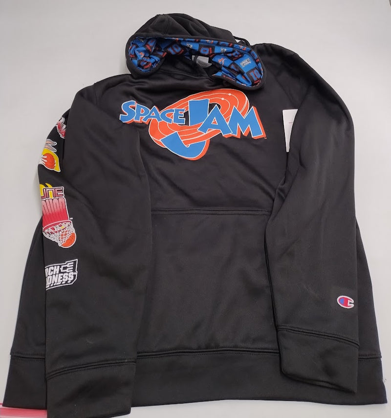 Champion Space Jam Tune Squad Graphic Print Hoodie Black kids Size M