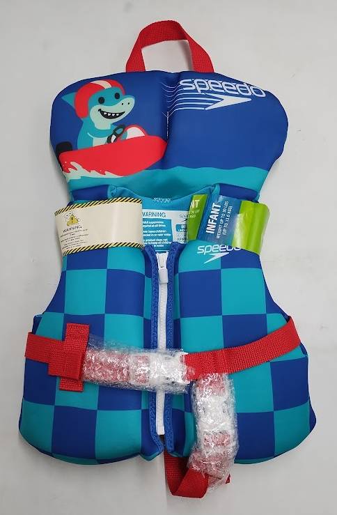 Speedo Shark Racer Kids' Life Jacket Vest Blue Youth Jacket NWOT