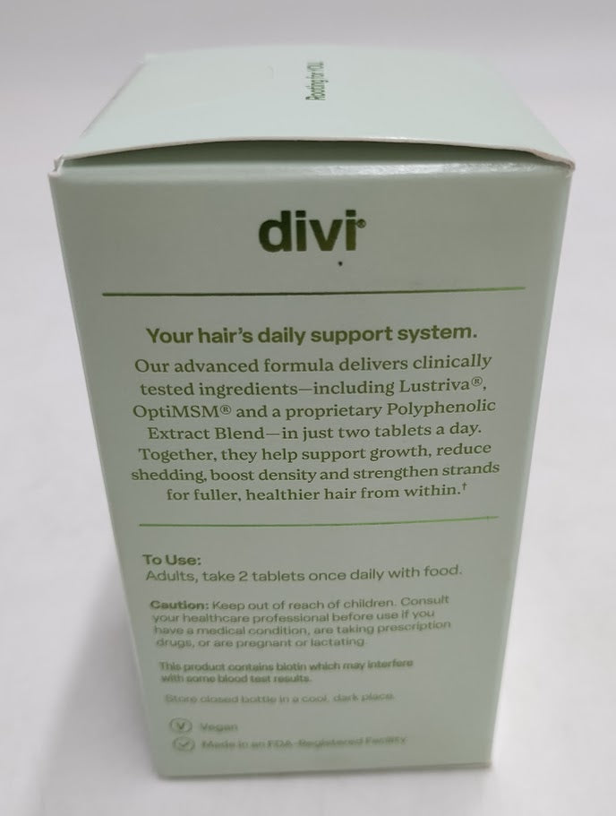 Divi Hair Growth Vitamins For Women And Men 30 Day Supply, 60 Count EXP:06/2027