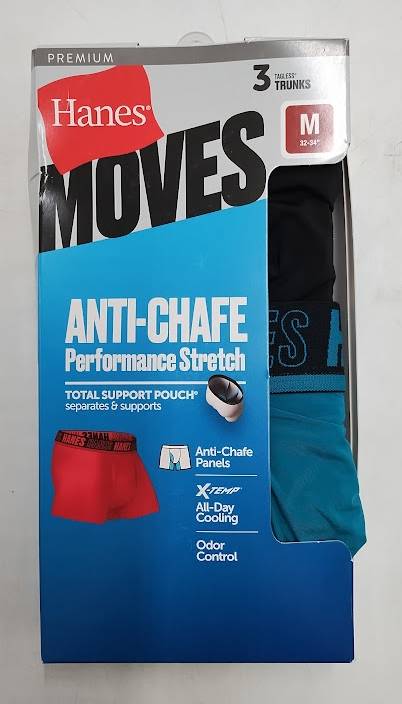 Hanes Men's Pouch X-Temp Trunks 3pk - Black/Gray/Blue M